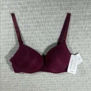 Cato Burgundy Ribbed Bra - NWT